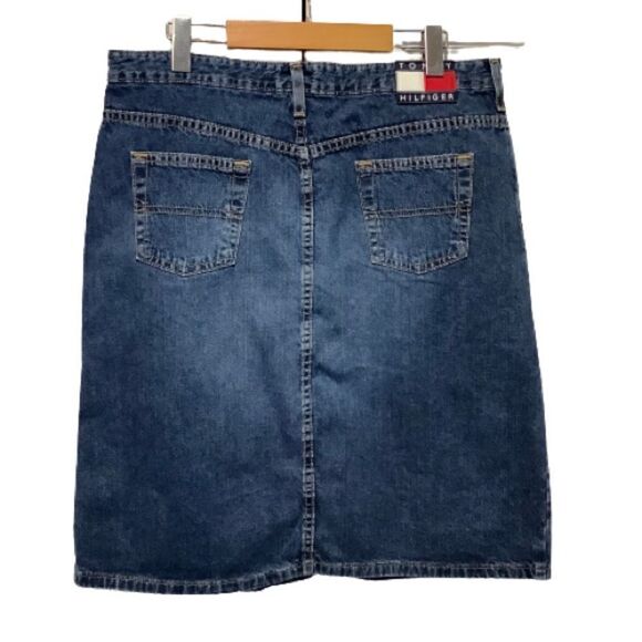 TOMMY HILFIGER “TARA” DENIM SKIRT‎ MADE IN CANADA 🇨🇦 SIZE 12 - Picture 9 of 10
